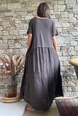 Tasha Damask T Shirt Maxi Dress Chocolate